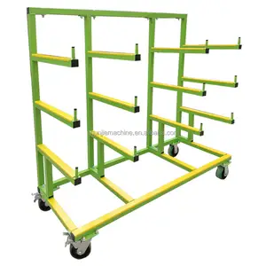 Wholesale 4 Layers Loading 500 Kg Aluminum Profile Transport Cart Cantilever Material Cart Door And Window Moving Dolly