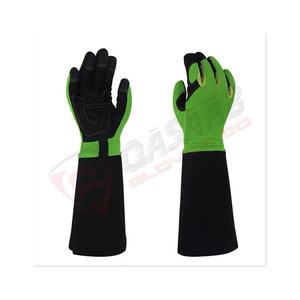 Synthetic-Leather <b>Longed</b> Sleeve Gardening Breathable <b>Gloves</b> Protective Working Cowhide Leather Meshed-Garden <b>Gloves</b> - Product Image 3