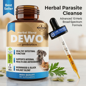 Natural Intestinal Defense <strong>for</strong> <strong>Dogs</strong> Cats Herbal Cleanse Wormwood Black Walnut Probiotics Health Gut Herbal Blend Pet Supplements - Product Image 1