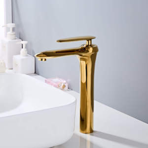 Rubinetto <span class=keywords><strong>miscelatore</strong></span> monocomando multifunzione in ottone per lavabo, caldo/freddo, cromato, a cascata, colore oro, di grandi dimensioni, per vendita all'ingrosso - Product Image 3