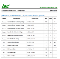Transistor NPN 2N6277 ISC TO-3 50A 150V 250W 100% Original et Code de Lot Traçable