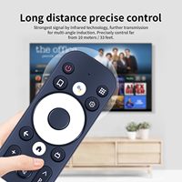 MECOOL télécommande pour MECOOL KM7 Plus Smart TV Box prise en charge 2.4G/5.0G/BT 5.0/AV1 Google TV lecteur multimédia à distance