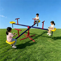 Balançoire à Bascule pour 4 Joueurs, Équipement de Parc d'Attractions pour Enfants, en Acier Galvanisé, 4 Places