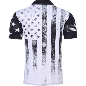 เสื้อโปโลชายลายธงชาติอเมริกัน แห้งเร็ว แขนสั้น สำหรับเล่นกอล์ฟ ลายวันประกาศอิสรภาพ - Product Image 5