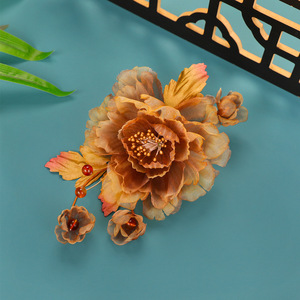 Accessoires capillaires faits main au design original Automne/Hiver 2025, avec motifs floraux et feuilles séchées, pour coiffures Hanfu - Product Image 1