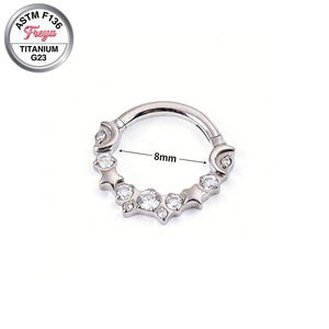 Orecchini da <span class=keywords><strong>naso</strong></span> in titanio argentato all'ingrosso, gioielli piercing Daith, orecchini di Halloween, gioielli piercing per il corpo da uomo, orecchini di design - Product Image 5