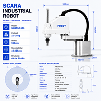 Robot Industrial SCARA de 4 Ejes FOBOT Mb25sc-900, Carga Útil de 25 kg, Alcance de 900 mm, Integración SI, Control PLC para Robot de Clasificación de Trabajo Pesado