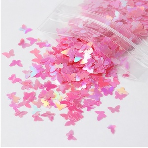 2026 Bulk Holographic Macaron Color Butterfly Shape Polyester Glitter Special Shape For Tumblers <strong>Snow</strong> Globes Nail <strong>Art</strong> - Product Image 1