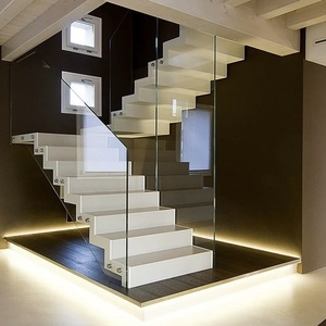 Thiết kế hiện đại có thể điều chỉnh prefab Patio cầu thang U hình dạng gỗ sồi đen bước cho vách đá ngoài trời sử dụng - Product Image 3