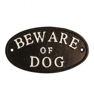 Attenzione al cane in ghisa segno di targa per la porta muro di casa cancello giardino - Product Image 5