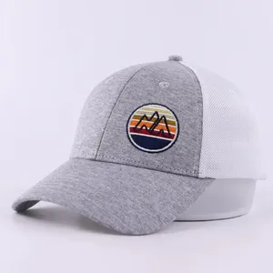High Quality Low Profile Fit Trucker Mesh Cap 6-Panel Cationic Fabric with Custom Embroidery Patch
