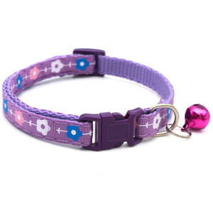 Pet Collar Red Flower Print With <b>Bell</b> For Small Medium <b>Dogs</b> Cats - Product Image 2