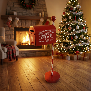 Boîte aux lettres de Noël, bureau <span class=keywords><strong>du</strong></span> Père Noël, cadeau, boîte aux lettres rouge, utilisation en intérieur, décoration de la maison, décoration de Noël - Product Image 2