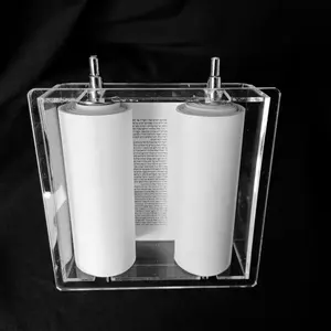 Huasheng Moderne Minimalistische Custom Clear Lucite Voetstuk Staan Acryl Joodse Torah Scroll Case Gepolijst Normale Verpakking