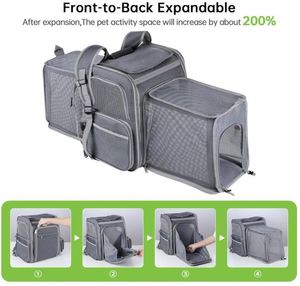 Free Sample Pet Travel Carrier <b>Backpack</b> Soft-Sided Breathable Mesh <b>Cat</b> Carrier <b>Backpack</b> for <b>cat</b>,Dogs Dual Side Expandable to - Product Image 3