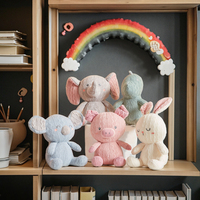 Échantillon gratuit Lot de 5 jouets en peluche pour bébé confort ours koala et dinosaure animaux personnalisés jouets tricotés pour enfants