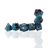 Haute qualité mdn dés personnalisé bleu noir Double couleur RPG dés mdn résine 7 pièces pour les jeux de rôle