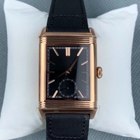 Montre de plongée rectangulaire Reverso Tribute double face réversible, double fuseau horaire, indicateur jour/nuit, alarme analogique, bracelet 20 mm européen