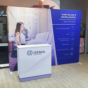 Economico Regolabile 8Ft x 8Ft Fiera Mostra Promozione Illuminato Curvo Sullo Sfondo della Bandiera Seg Pop Up Display - Product Image 5