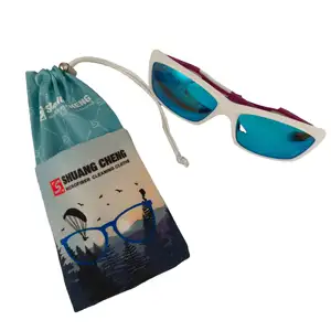 Sunglasses Packaging Print Logo Sunglasses Pouch Drawstring Eyeglasses Bag Sunglasses Case Pu Leather Case Bags