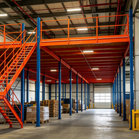 HONGXIN Étagère de mezzanine robuste en acier laminé à froid sans boulons, personnalisable, 2/3 niveaux, avec revêtement en poudre pour protection contre la corrosion