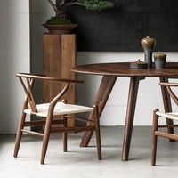 Chaise de salle à manger moderne en rotin tressé avec dossier en velours amovible, écologique, pour restaurant, hôtel, salon