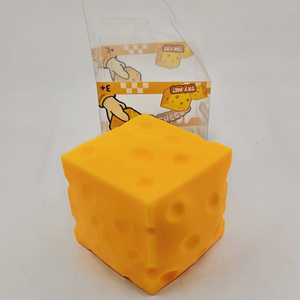 Jouet sensoriel anti-stress en caoutchouc souple à rebond lent en forme de fromage, taille extra-large, pour filles et garçons, à suspendre - Product Image 3
