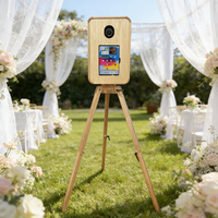 Trépied et support d'imprimante en bois pour iPad, style rétro, pour iPad/appareil photo/smartphone avec Wi-Fi et Bluetooth