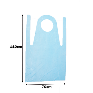 <span class=keywords><strong>Tablier</strong></span> jetable bleu en PE pour adulte avec carte de présentation en papier, grande taille, imperméable, résistant à l'huile, pour la cuisine et la protection des tâches de nettoyage - Product Image 2