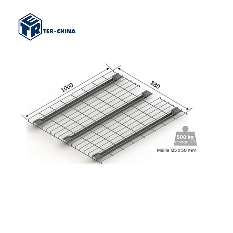 500Kg産業倉庫収納ワイヤーメッシュデッキ棚ラックパレットラック棚用U補強付きスチール亜鉛パネル