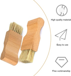 Cepillos aplicadores de esmalte de zapatos pequeños con mango de madera 2 pares esenciales <span class=keywords><strong>para</strong></span> zapatos brillantes y kits de cuidado de botas de cuero - Product Image 3