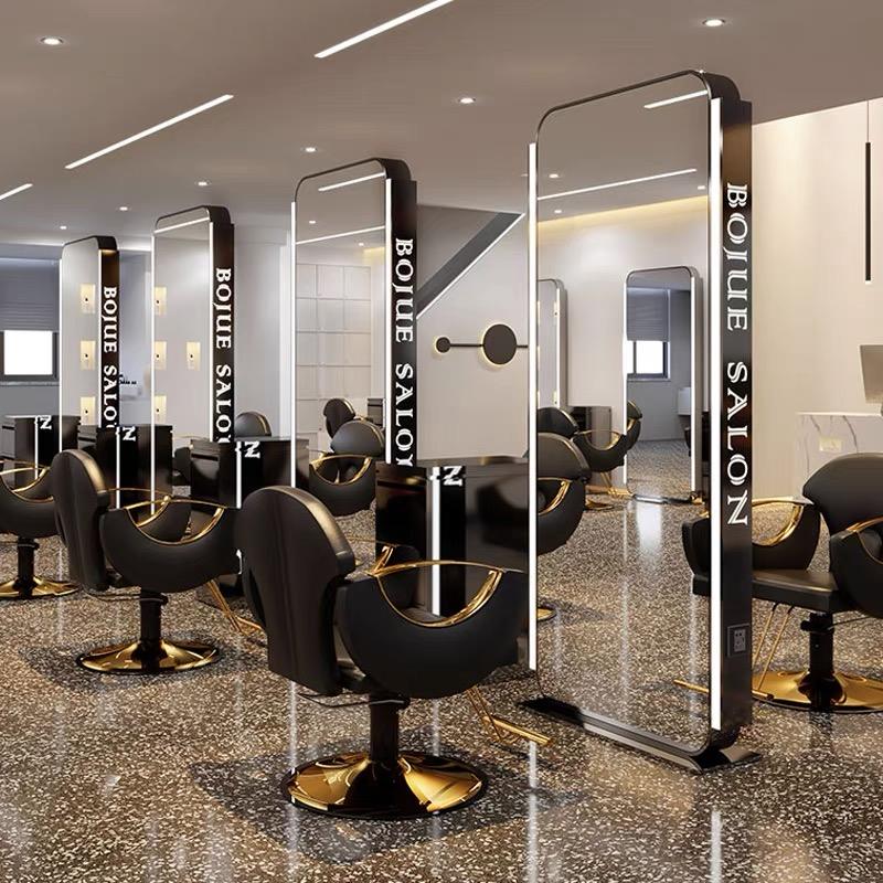 美容室　高級LEDミラー キセン美容新デザイン片面ミラーライトサロンリーフシェイプ