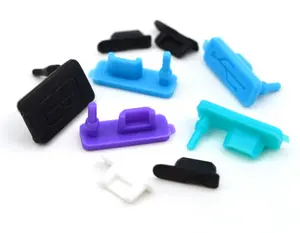 Phone Rubber USB Type C Female Port Anti Dust Cover Cap Plug Black 20pcs 