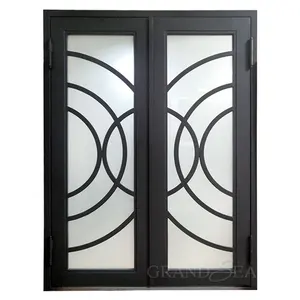 Design minimalista europeo casa esterno anteriore doppia porta legno noce porta in legno massello doppia entrata
