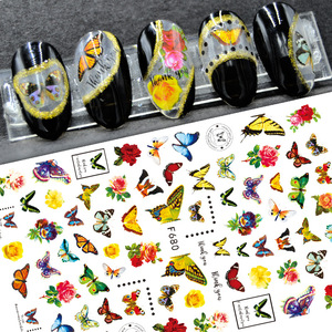 Calcomanías Decorativas para Uñas Fáciles de Aplicar al por Mayor, Calcomanías 3D con Diseño de Bandera Nacional, Flores y Mariposas para Decoración de Uñas - Product Image 6