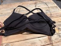 SUHE Soutien-gorge de sport une pièce sans couture, sexy, sans armatures, uni, respirant, push-up, à fermeture avant, coupe triangle, dos croisé fin tissé, style halter