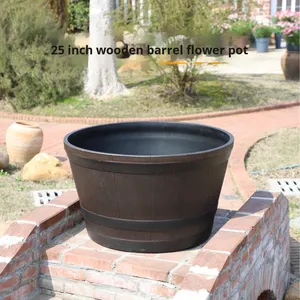 <span class=keywords><strong>Pot</strong></span> <span class=keywords><strong>de</strong></span> fleurs décoratif d'extérieur <span class=keywords><strong>en</strong></span> plastique imitation <span class=keywords><strong>bois</strong></span>, grande taille, <span class=keywords><strong>en</strong></span> forme <span class=keywords><strong>de</strong></span> baril <span class=keywords><strong>de</strong></span> whisky, pour semis, vente directe usine - Product Image 1
