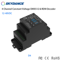 Decodificador DMX LED Skydance CV D4 12V-48VDC Entrada de 4 Canales 5A*4CH Controlador RDM DMX512 para Tira de Luz LED de un Solo Color/RGBW