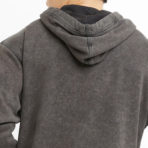 Sweat à capuche pour homme de style streetwear de qualité supérieure, délavé à l'acide, couleur unie, séchage rapide, respirant, pour l'hiver, délavé à l'acide, teinture unie - Product Image 6