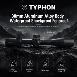 กล้องส่องทางไกล TYPHON 5-25x50 30 มม. อลูมิเนียมคุณภาพสูง FFP ระยะไกล สำหรับยิงเป้าระยะไกล ความแม่นยำสูง สำหรับการล่าสัตว์ พร้อมเส้นเล็งเรืองแสง กันน้ำ - Product Image 2