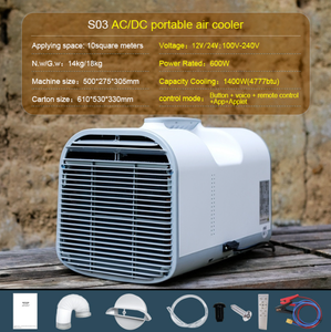 Climatiseur AC portable à économie d'énergie pour voiture, <span class=keywords><strong>camping</strong></span>-car, camion et maison sans installation Design ventilé blanc noir - Product Image 3