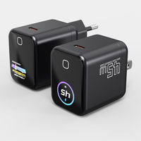 Cargador de Pared con Pantalla TFT, Adaptador de Enchufe Plegable Personalizado para EE. UU., Puerto Único PD GaN de 45 W, Cargador de Teléfono Móvil con Carga Rápida Tipo C