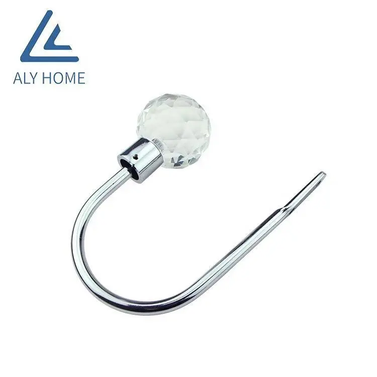 Superior quality crystal curtain walls accessories shower curtain hooks ,luxurious curtain tiebacks