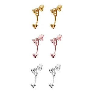 Gemnel 18k gold plated 925 silver Triangle jewelry mini dot stud minimalist jacket stud earrings 2024