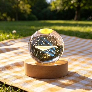 Veilleuse LED Globe de Cristal Écologique à Alimentation USB Faible, Conforme à la Règle de Limite de Puissance pour Dortoir, Idéale pour Bureau d'Étudiant et Éclairage Décoratif Personnel - Product Image 1