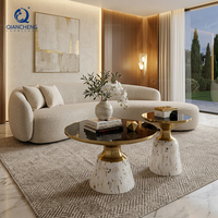 Italienisches Luxus-Beistelltisch-Set, Modern mit Schwarzer Gehärteter Glasplatte und Eisengestell, Couchtisch für Wohnzimmer, Fabrikfertigung