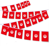 Drapeaux en guirlande personnalisés de la Tunisie à bas prix pour le match de football 2026 – 48 drapeaux nationaux en guirlande pour affichage intérieur et extérieur