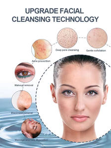 Nettoyeur facial ultrasonique électrique portatif sans fil étanche en silicone pour le nettoyage des pores, outil de beauté à pression, prise UK - Product Image 3