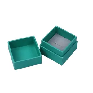 Individuelles weißes LOGO grüner Karton Zwei-Stück-Verpackungs-Schaum-Einsatz-Schmuckring-Stiftschmuckgeschenkbox