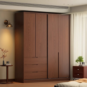 Armoire en bois sur mesure pour chambre d'amis, avec tringle à vêtements et rangements ajustables, design classique à portes battantes - Product Image 2